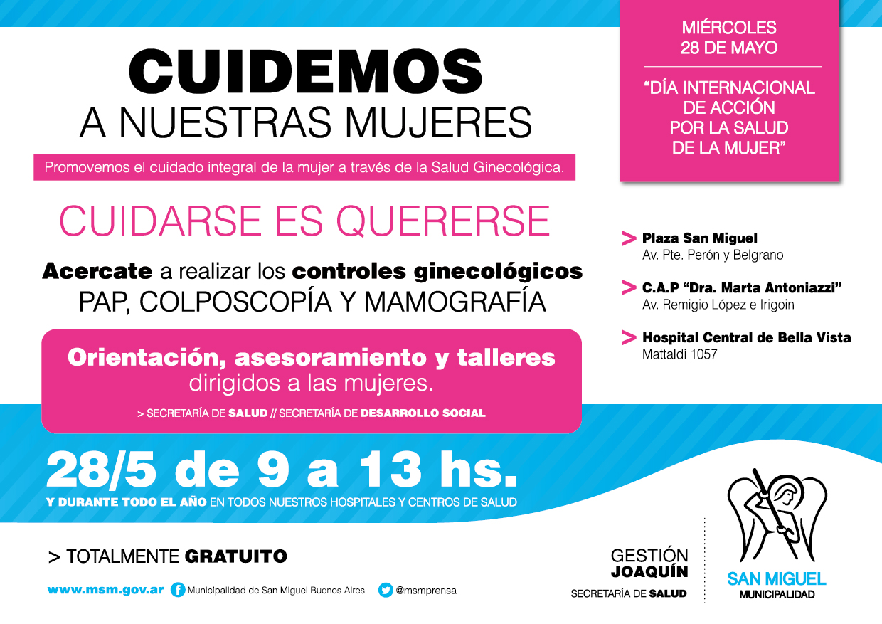 San Miguel organiza jornada por el Día de Acción por la Salud de la Mujer