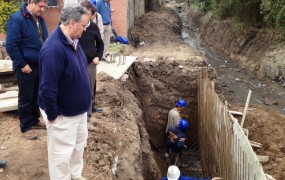 El Intendente supervisó la obra hidráulica de Ciudad Santa María