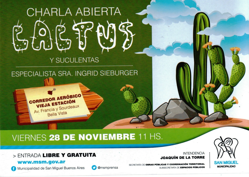 Charla  abierta sobre cactus y suculentas a cargo de la especialista Ingrid Sieburger