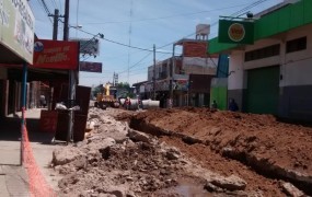 La calle Ferreyra en plena obra