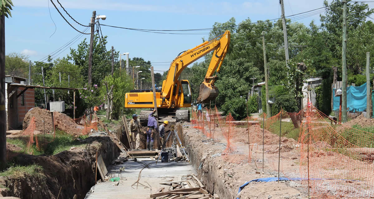 Comenzó el tercer tramo de la obra hidráulica en Barrio Mitre