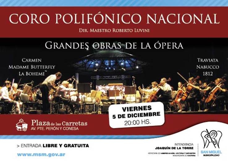 Llegan grandes hitos de la Ópera interpretados por el Coro Polifónico Nacional