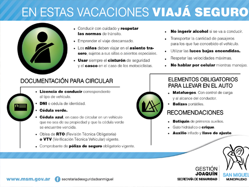 Campaña de Seguridad Vial: “Viaja Seguro”