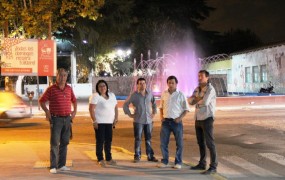 Jaime Méndez recorrió por la noche la nueva iluminación junto a otros funcionarios de Obras Públicas y Coordinación Territorial