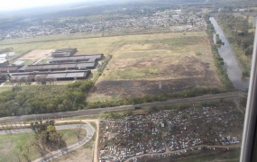 Una vista aérea del predio donde se ubicará el nuevo parque industrial