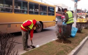 juntando la basura