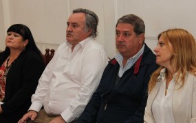 Joaquín encabezó el acto junto a Fernando Inzaurraga, María José Tedeschi y María Rosa Silva