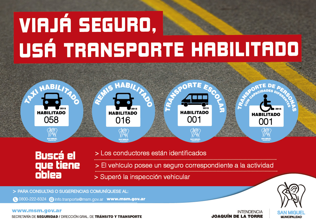 San Miguel avanza en la promoción del transporte seguro