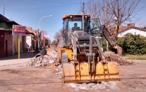 El antes de las calles Dorrego y Paso, cuando estaba en ejecución la obra