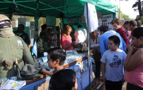 Hubo dos carpas con exhibición como museo de guerra