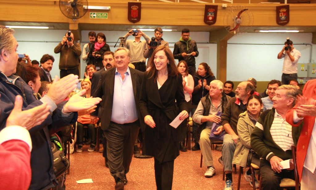 María Eugenia Vidal junto a Joaquín de la Torre en San Miguel