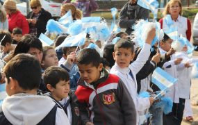 Los chicos de la escuela Primaria 24 se mostraron muy contentos en la inauguración