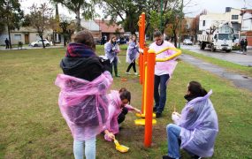 Se instalaron juegos en la plaza