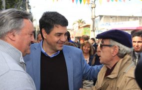 Joaquín saludó a los vecinos junto a Jorge Macri