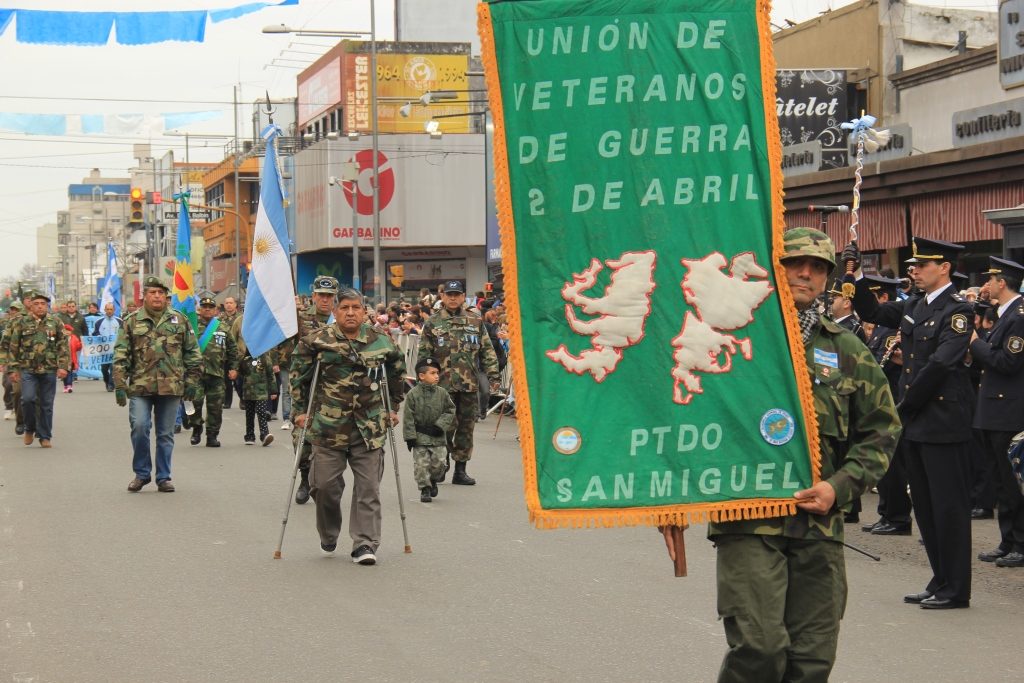 La unión de veteranos de Malvinas participó del desfile