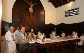 Jaime Méndez en la misa por el cumpleaños de Trujui